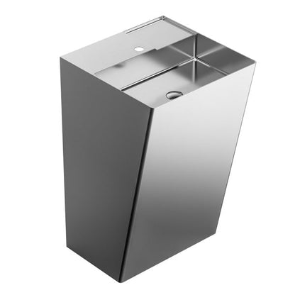 19-3/4" Pedestal Stainless Steel Bathroom Sink In Stainless Steel