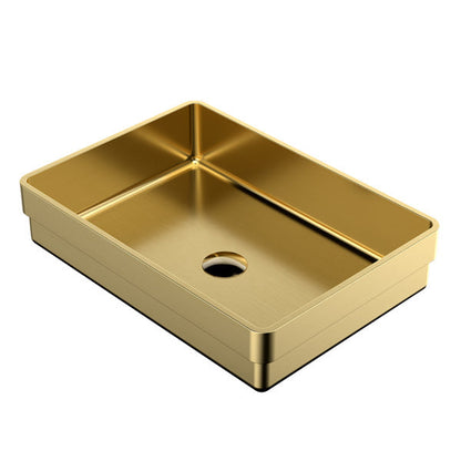 20" Top Mount Stainless Steel Bathroom Sink In Gold