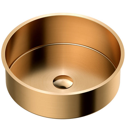 15-3/4" Undermount Stainless Steel Bathroom Sink In Brushed Copper