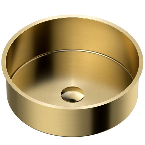 15-3/4" Undermount Stainless Steel Bathroom Sink In Gold