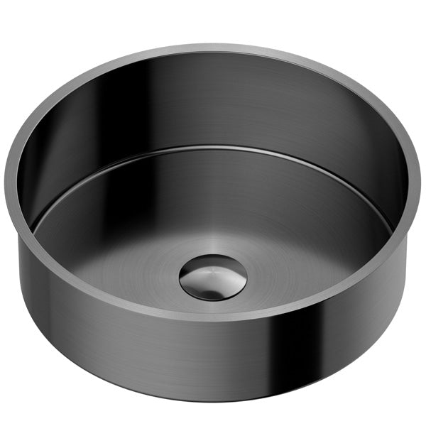 15-3/4" Undermount Stainless Steel Bathroom Sink In Gunmetal Grey