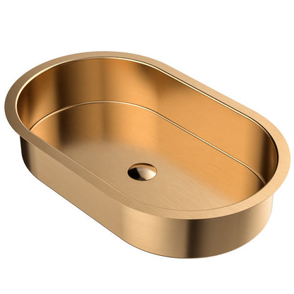 27-1/2" Undermount Stainless Steel Bathroom Sink In Brushed Copper