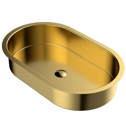 27-1/2" Undermount Stainless Steel Bathroom Sink In Gold