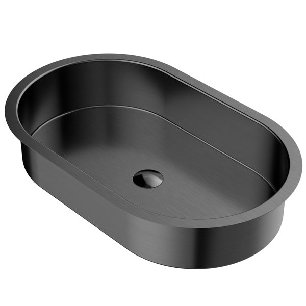 27-1/2" Undermount Stainless Steel Bathroom Sink In Gunmetal Grey