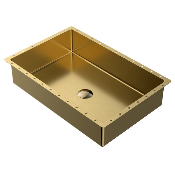 21-5/8" Undermount Stainless Steel Bathroom Sink In Gold