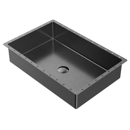 21-5/8" Undermount Stainless Steel Bathroom Sink In Gunmetal Grey