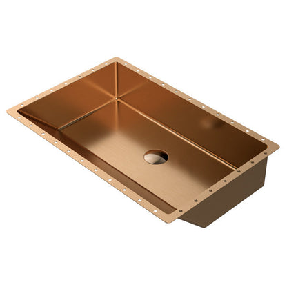 23-5/8" Undermount Stainless Steel Bathroom Sink In Brushed Copper