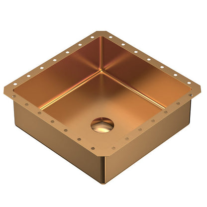 15-3/4" Undermount Stainless Steel Bathroom Sink In Brushed Copper"