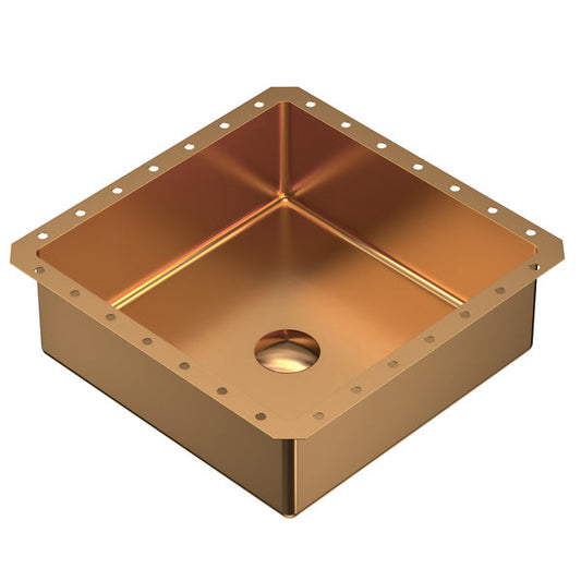 15-3/4" Undermount Stainless Steel Bathroom Sink In Brushed Copper"