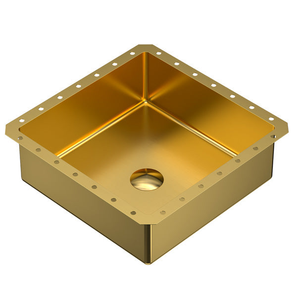 15-3/4" Undermount Stainless Steel Bathroom Sink In Gold