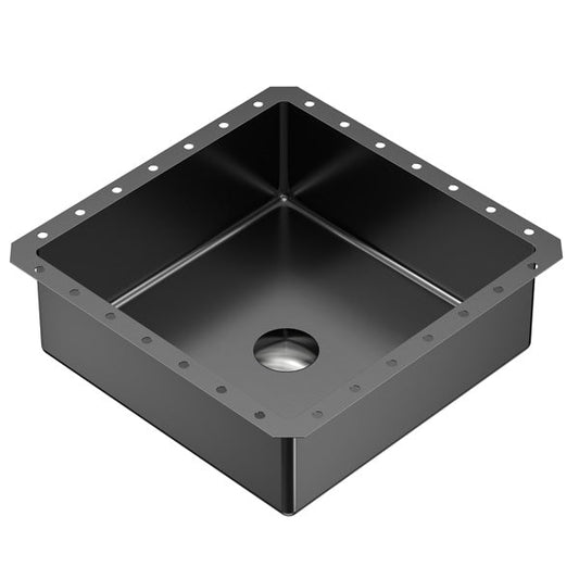 15-3/4" Undermount Stainless Steel Bathroom Sink In Gunmetal Grey