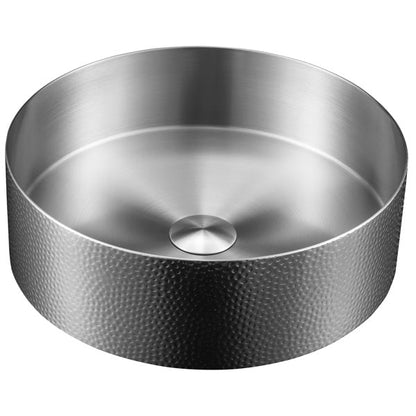 15" Vessel Stainless Steel Bathroom Sink In Stainless Steel