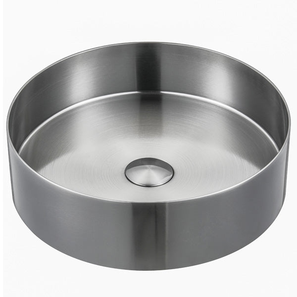 14-1/4" Vessel Stainless Steel Bathroom Sink In Stainless Steel