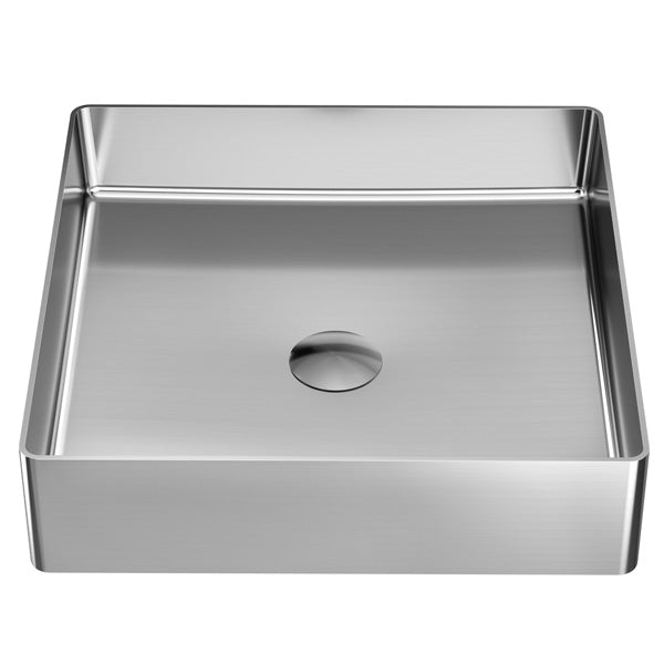 15-3/4" Vessel Stainless Steel Bathroom Sink In Stainless Steel