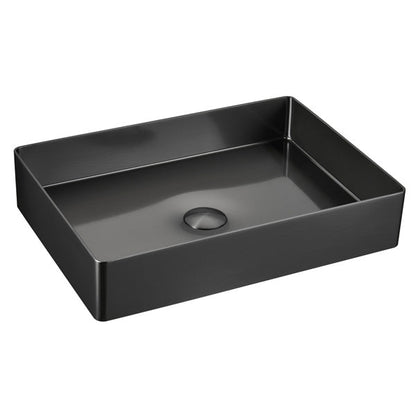 23-5/8" Vessel Stainless Steel Bathroom Sink In Gunmetal Grey
