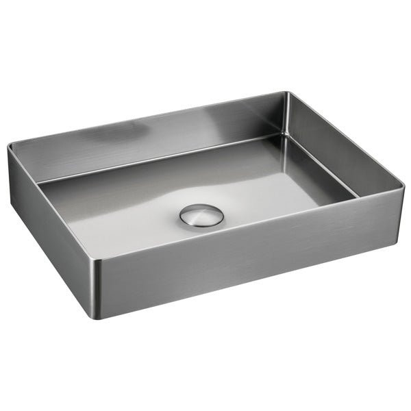 23-5/8" Vessel Stainless Steel Bathroom Sink In Stainless Steel
