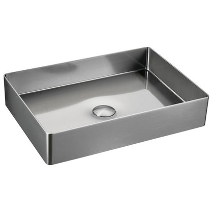 23-5/8" Vessel Stainless Steel Bathroom Sink In Stainless Steel