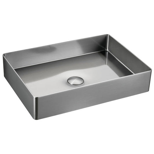 23-5/8" Vessel Stainless Steel Bathroom Sink In Stainless Steel