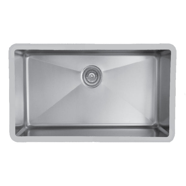 31-1/2" Seamless Undermount Large Single Bowl Stainless Steel Kitchen Sink