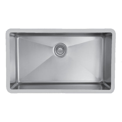 31-1/2" Seamless Undermount Large Single Bowl Stainless Steel Kitchen Sink