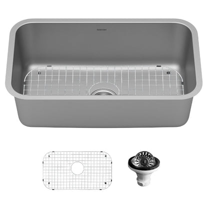Profile 30" Undermount 16 Gauge Single Bowl Stainless Steel Kitchen Sink with Accessories