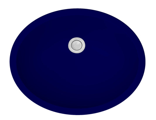 19" Seamless Undermount Quartz Composite Bathroom Sink In Blue