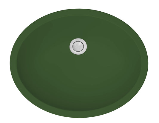 19" Seamless Undermount Quartz Composite Bathroom Sink In Green
