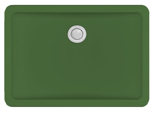 20" Seamless Undermount Quartz Composite Bathroom Sink In Green