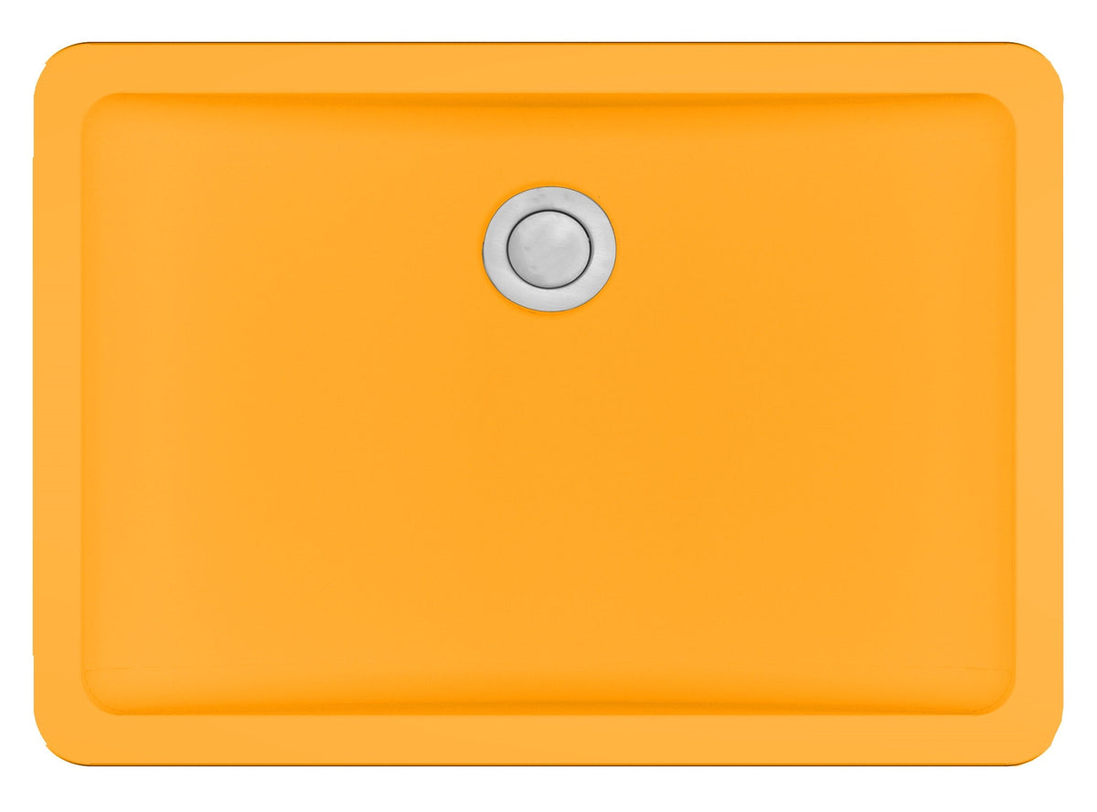 20" Seamless Undermount Quartz Composite Bathroom Sink In Orange