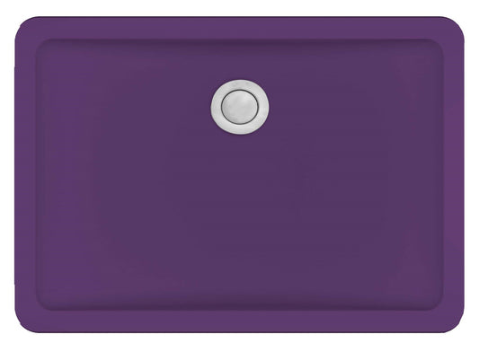 20" Seamless Undermount Quartz Composite Bathroom Sink In Purple
