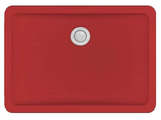 20" Seamless Undermount Quartz Composite Bathroom Sink In Red