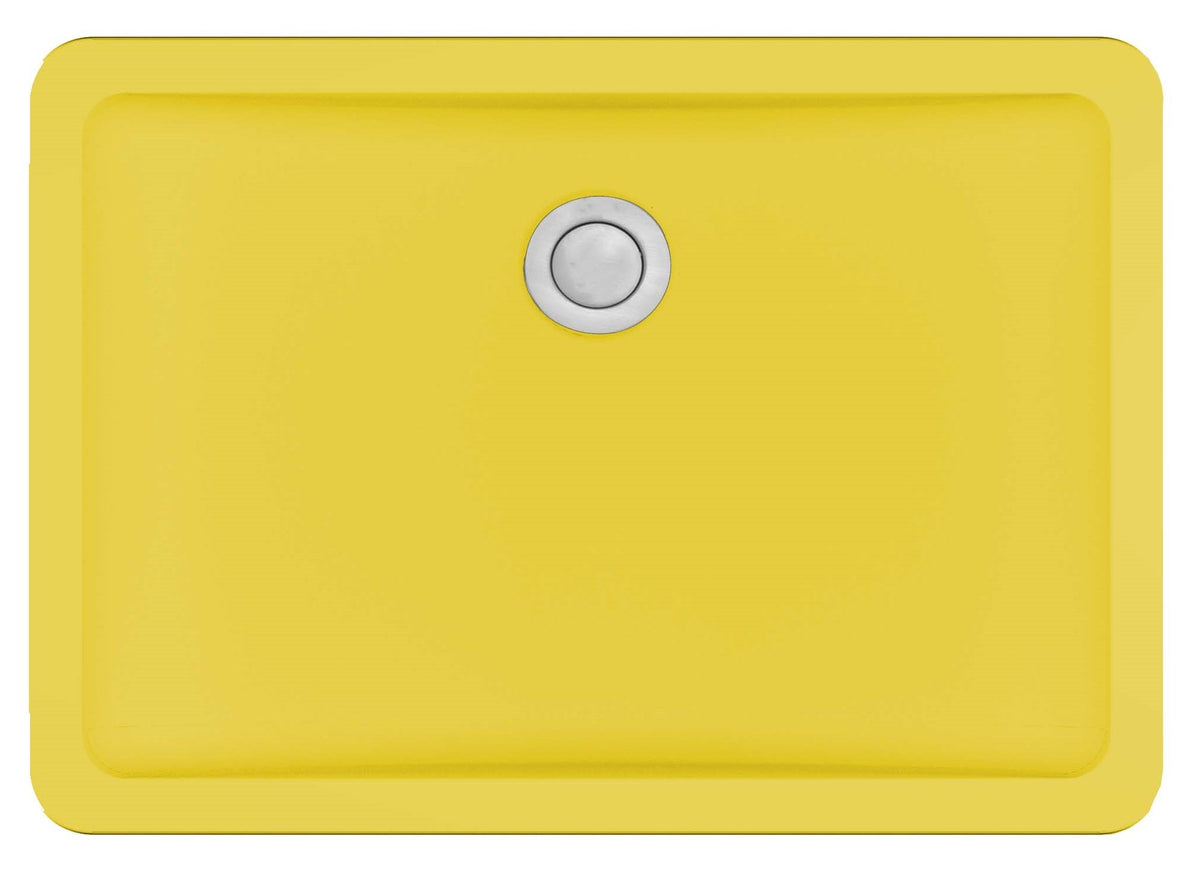20" Seamless Undermount Quartz Composite Bathroom Sink In Yellow