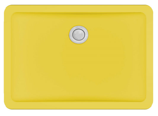 20" Seamless Undermount Quartz Composite Bathroom Sink In Yellow