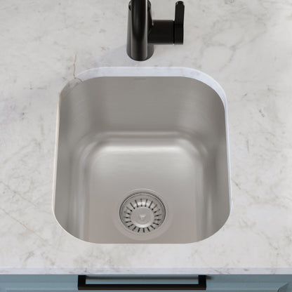 Profile 15" Undermount 16 Gauge Stainless Steel Single Bowl Bar Sink