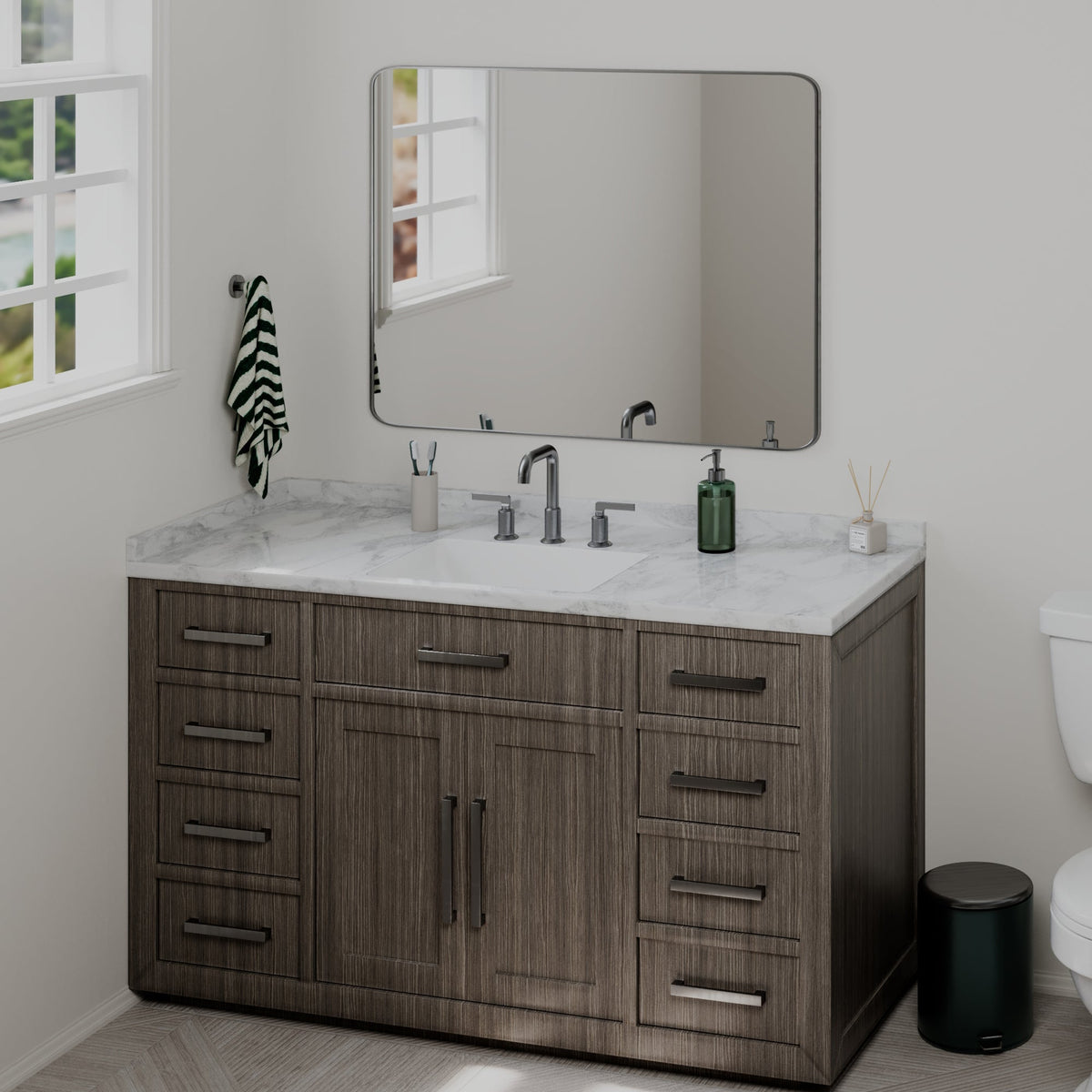 20" Seamless Undermount Quartz Composite Bathroom Sink In White