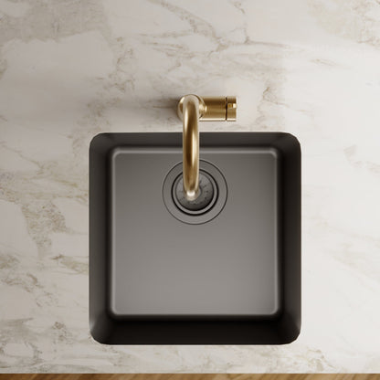 16-5/8" Seamless Undermount Quartz Composite Bar/Prep Sink In Black