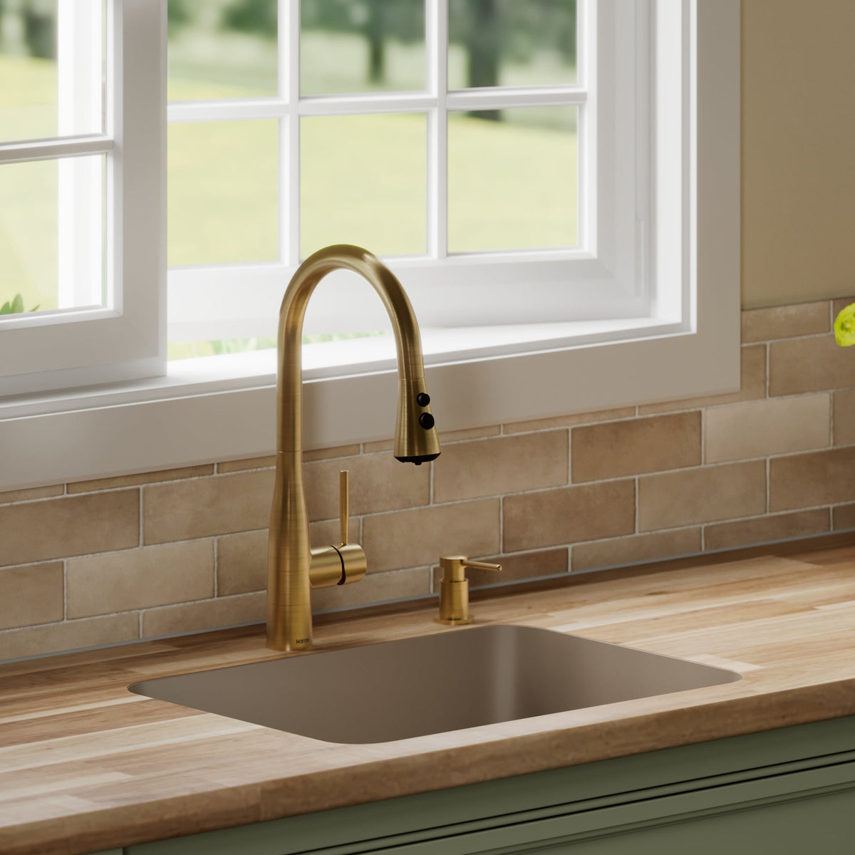 24-1/8" Seamless Undermount Single Bowl Quartz Composite Kitchen Sink In Concrete