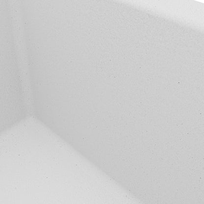 25" Top Mount Single Bowl Quartz Composite Kitchen Sink Kit In White