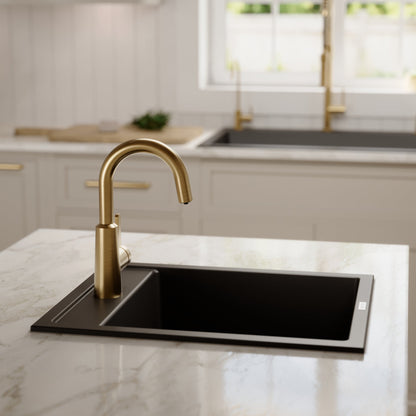 15-3/4" Top Mount Quartz Composite Bar/Prep Sink In Black