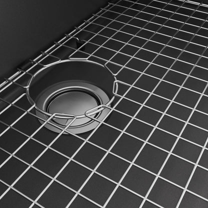 33" Top Mount Large Single Bowl Quartz Composite Workstation Kitchen Sink In Black