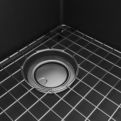 33" Top Mount Double Equal Bowl Quartz Composite Workstation Kitchen Sink In Black
