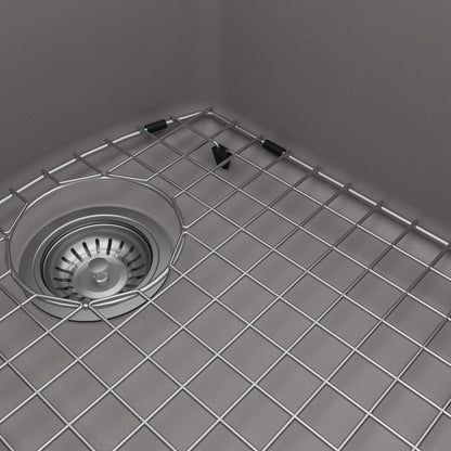 32-1/4" Undermount Double Offset Bowl Quartz Composite Kitchen Sink Kit In Grey