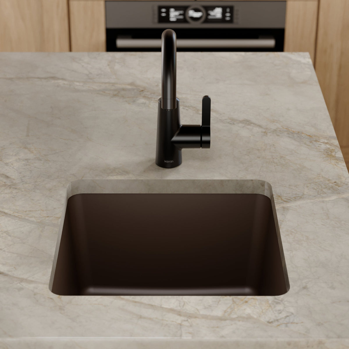 16-5/8" Undermount Quartz Composite Bar/Prep Sink In Brown