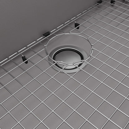 32" Undermount Large Single Bowl Quartz Composite Workstation Kitchen Sink In Grey