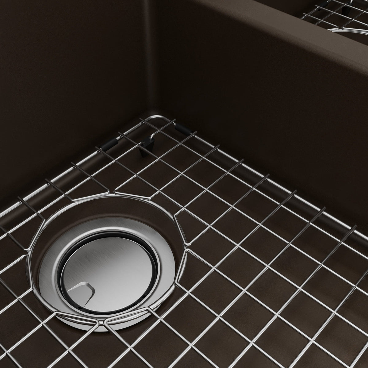 32-1/2" Undermount Double Equal Bowl Quartz Composite Workstation Kitchen Sink In Brown