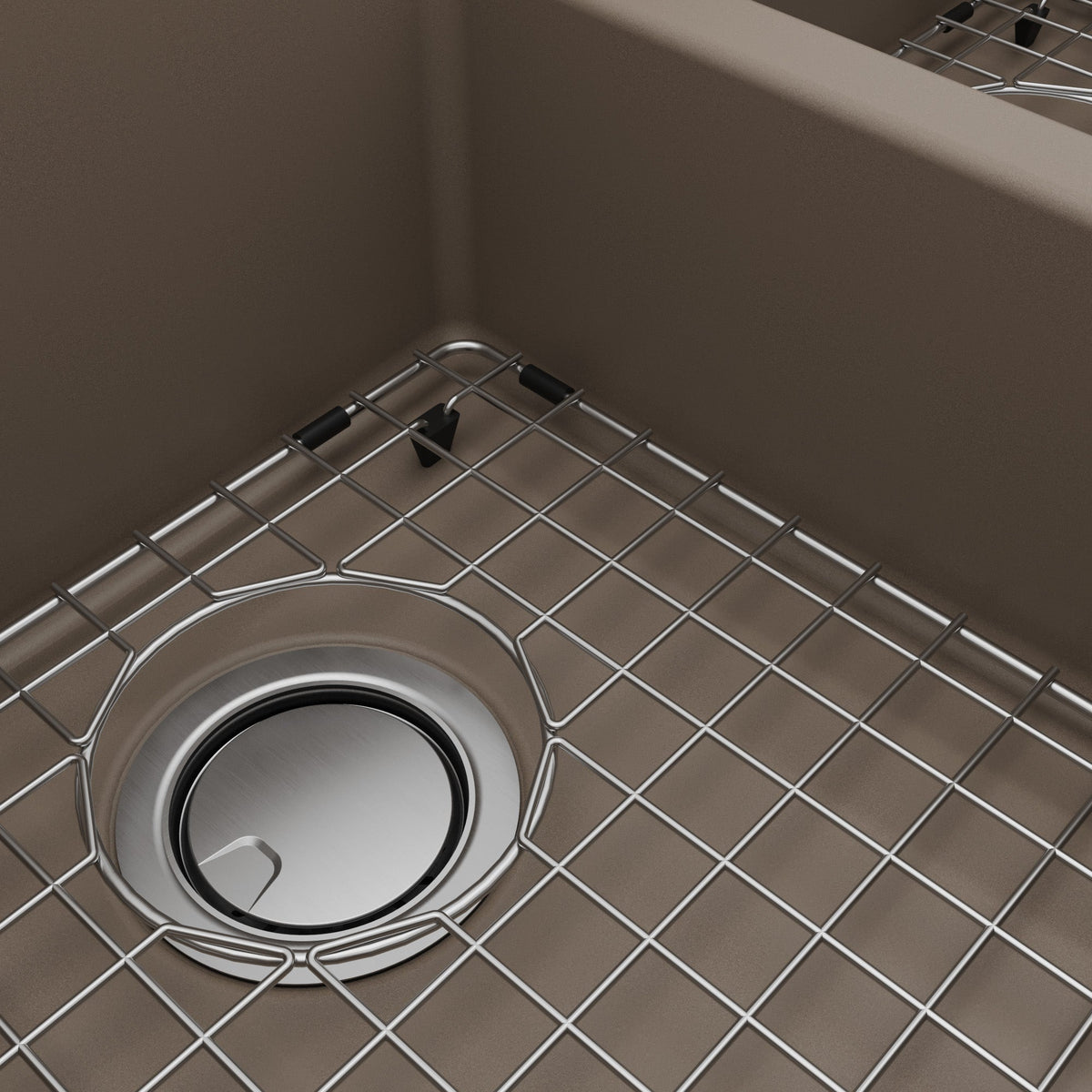 32-1/2" Undermount Double Equal Bowl Quartz Composite Workstation Kitchen Sink In Concrete