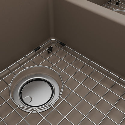 32-1/2" Undermount Double Equal Bowl Quartz Composite Workstation Kitchen Sink In Concrete