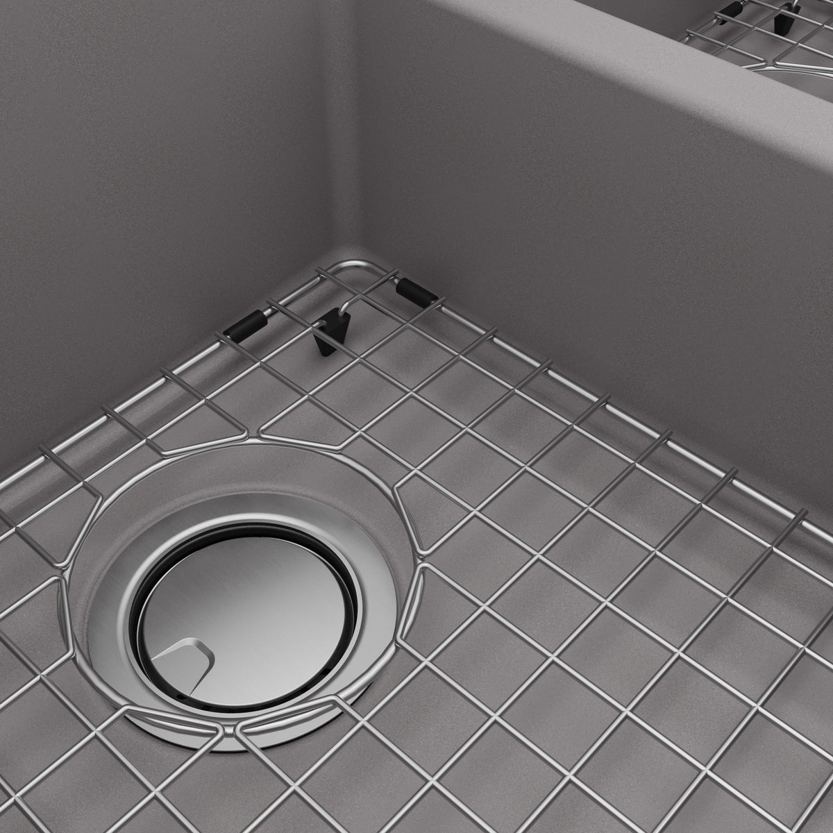 32-1/2" Undermount Double Equal Bowl Quartz Composite Workstation Kitchen Sink In Grey