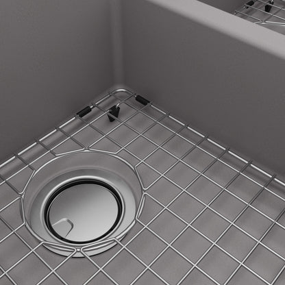 32-1/2" Undermount Double Equal Bowl Quartz Composite Workstation Kitchen Sink In Grey