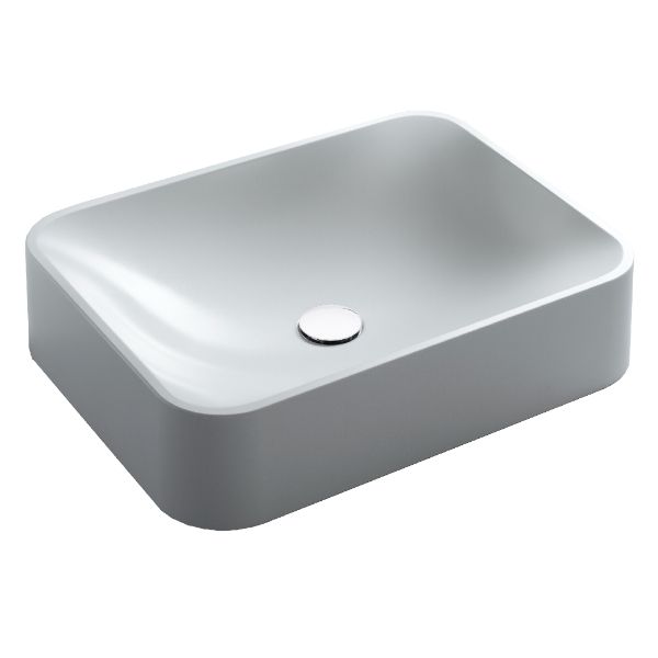 21-1/2" Vessel Quartz Composite Bathroom Sink In White